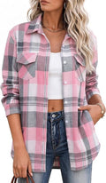Zeagoo Flannel Shirt Women Plaid Button